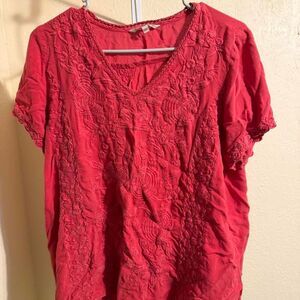 Soft-surroundings Women's Red and Pink Blouse